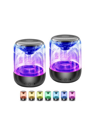 Geeksen C7 Taşınabilir Bluetooth Hoparlör, 7 Renkli Işık Ve Tws Stereo Ses, Bluetooth 5.0, Usb Şarjlı, Perl Beyaz