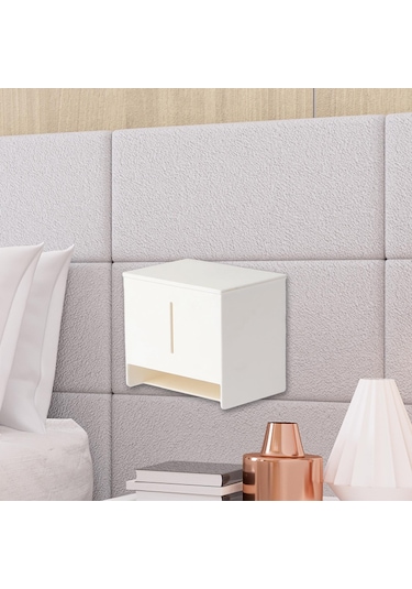 Homyl Duvara Monte Doku Kutusu Kapağı Beyaz-12x13.5x9.2cm Beyaz 12x13.5x9.2cm