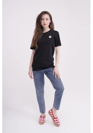 The Socks Company 23scts233u Pati Nakışlı Yaka Siyah Tshirt 001
