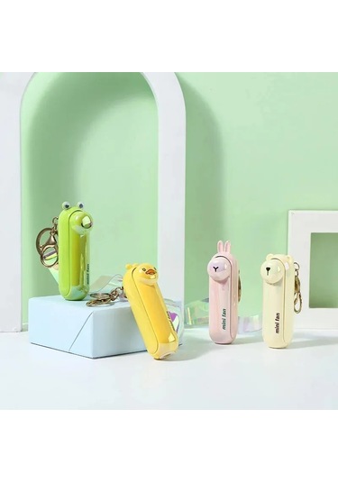 Sevimli Mini Fan Taşınabilir El Katlama Başucu Ofis Usb Şarj Pil