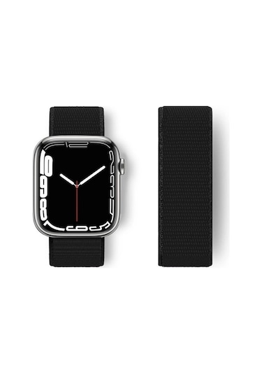 Watch 38mm Hasırlı Cırtcırtlı Kordon - Siyah