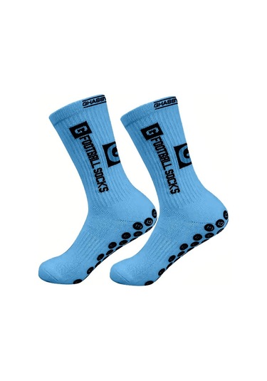 Ghassy Co. Erkek Kaydırmaz Tabanlı Futbol Koşu Fitness Pamuklu Spor Çorabı