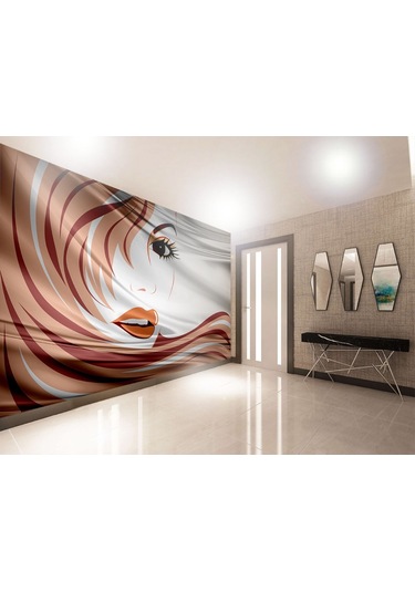 Kuaför Salonu İçin Özel Tasarım Duvar Kağıdı (397456617)