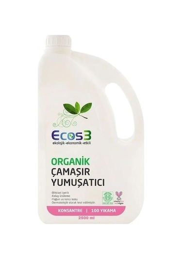 Ecos3 Organik Konsantre Çamaşır Yumuşatıcısı 2500 ML
