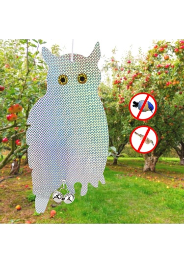 Xiyyadms 2 Adet Pvc Göğüs Kuşu, Işık Yansıtma Ve Zil Sesli Kuş Caydırıcı, Bahçe, Balkon, Ev İçin Kolay Asma