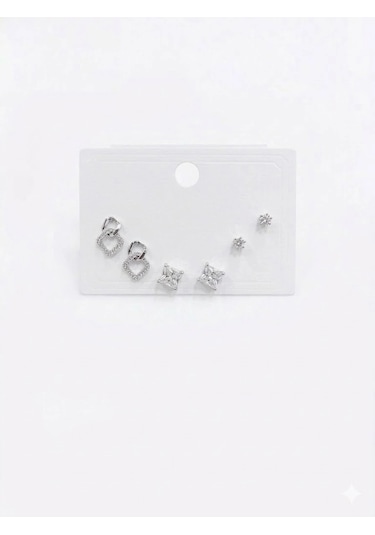 Zincir Detaylı Altılı Küpe - Kp00640