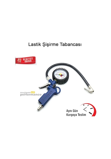 Master Lastik Şişirme Tabancası Basınç Göstergeli Saatli