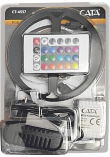 Cata Ct 4557 Rgb Şerit Led Set 5 Mt Rgb Led 3 Renk+trafo+ Kumanda