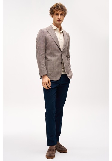 Erkek Kahve Regularfıt / Rahat Kalıp Geniş Kırlangıç Ceket-16413 Kahve