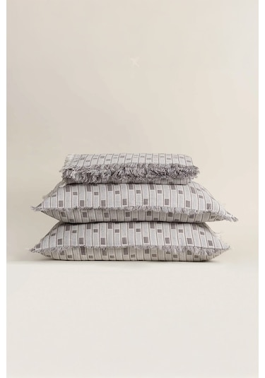 Ecocotton Merisa Gri %100 Organik Pamuk Çift Kişilik Yatak Örtüsü Gri