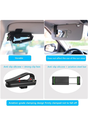 Cbtx Global Py-06 Güneşlik İçin Araç Telefonu Tutacağı Araç Cep Telefonu Standı - Gri