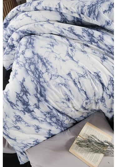 Mulberry Marble Çift Kişilik Nevresim Takımı 4 Parça 200x220 Mavi