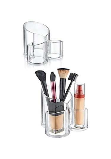 Oval  3 Bölmeli Makyaj Organizer (Düzenleyici)