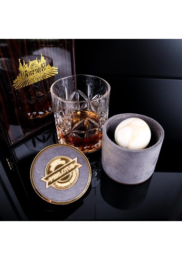 Perlotus Jupiter Seri Küre Granit Mermer Viski Taşı Premium Kutusunda