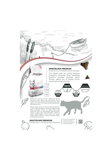 Anatolian Premium Somonlu Yetişkin Kedi Maması 2 KG