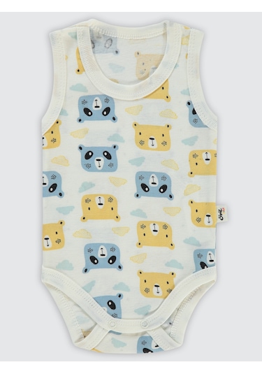 Civil Baby Erkek Bebek Çıtçıtlı Badi 1-36 Ay Ekru