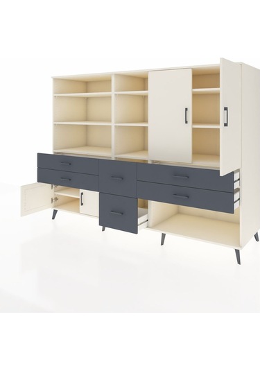 Kronos Dolap 10 Raflı 6 Çekmeceli 4 Kapaklı 220x59x163 Aytaşı-ayt Aytaşı-aytaşı/antrasit