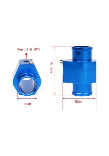 Sones Araba Su Sıcaklığı Ölçer Sıcaklık Ölçer Ortak Boru Radyatör Sensörü Adaptör Kelepçeleri, Boyut: 30mm Mavi