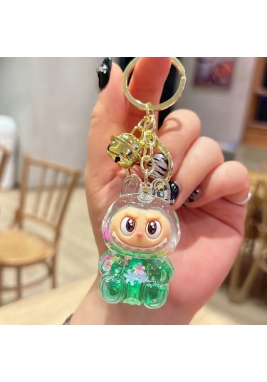 Karikatür Oturan Labubu Koyun Anahtarlık Kız Sırt Çantası Kolye Araba Fildişi