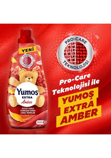 Yumoş Extra Konsantre Canlı Renkler Çamaşır Yumuşatıcısı Amber 3 x 1440 ML