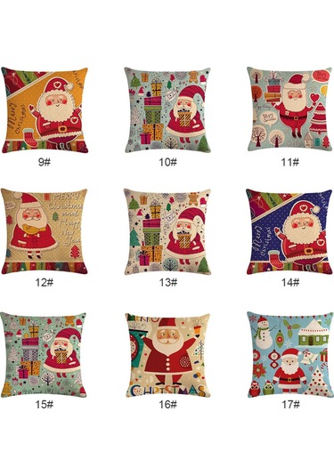 Adet Noel Süsleri Noel Yastık Kılıfı Noel Baba Yastık Kılıfı Yastık Ev Dekoru Çok Renkli