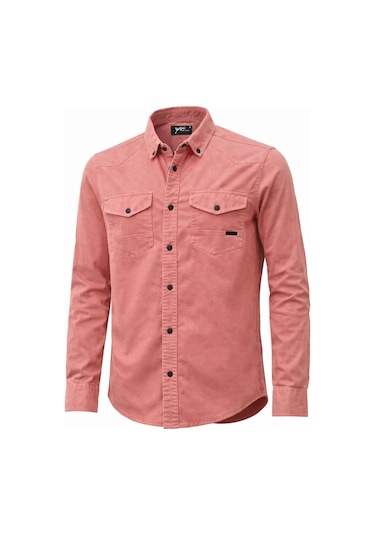 Classics Men Yxc Uzun Kol Slim Fit Erkek Kot Gömlek - 7467 Pudra