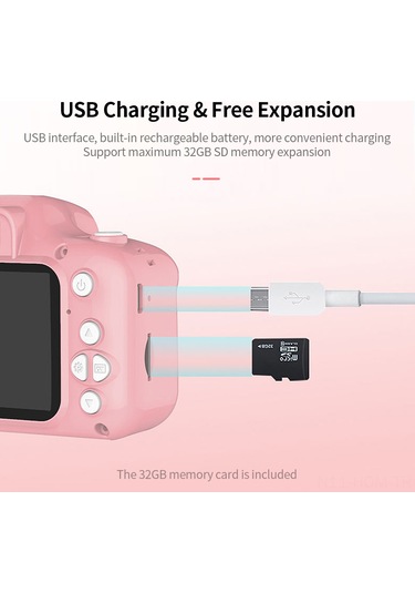 Suofeng Çocuklar İçin Mini Dijital Kamera - Fotoğraf Çekme, Video Kayıt Etme Ve 32gb Hafıza Kartı İle Mavi