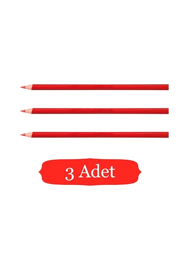 Gen-of Yuvarlak Kırmızı Kopya Kalemi 3 Adet