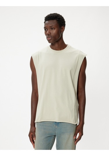 Koton Kolsuz Tişört Basic Bisiklet Yaka Pamuklu Bej 4sam30032mk Ekru