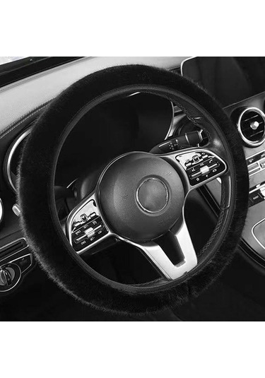 Gri Seametal Kış Sıcak Peluş Araba Direksiyon Araba İç Aksesuarları Kapakları