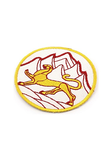 Oset Bayrak Nakışlı Yuvarlak Etiket (Beyaz) Çapı 8 cm