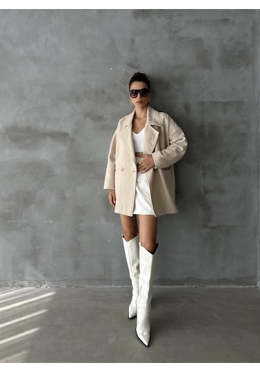 Taş 1. Sınıf Kalite Balık Sırtı Oversize Kaşe Kaban Taş