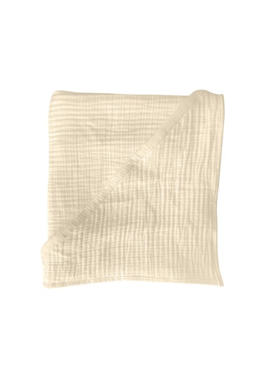 4 Katlı Müslin Kapşonlu Bebek Çocuk Banyo Havlusu Kundak Bej