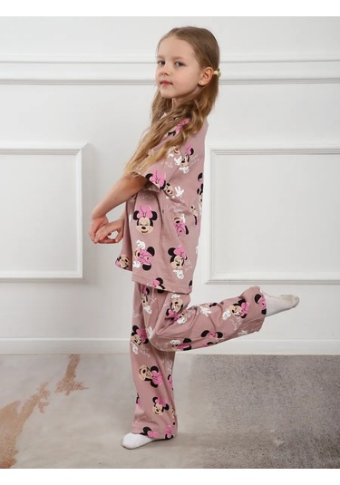 Atutpostel Çocuk Pamuklu Baskılı Pijama Takımı Kısa Kollu Pantolon 378000373 Beyaz