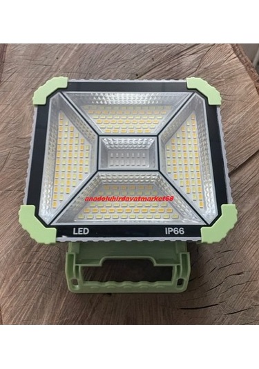 Splıt Led Solar Kamp Lambası Güneş Enerjili Projektör Kumandalı 300watt Beyaz-sarı