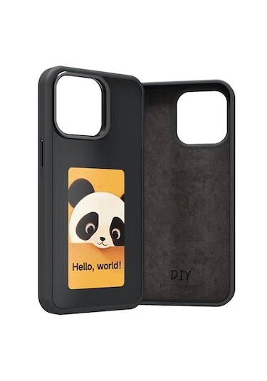 İphone Uyumlu 16 Pro İçin E-mürekkep Ekran Nfc Dıy Telefon Kılıfı Siyah