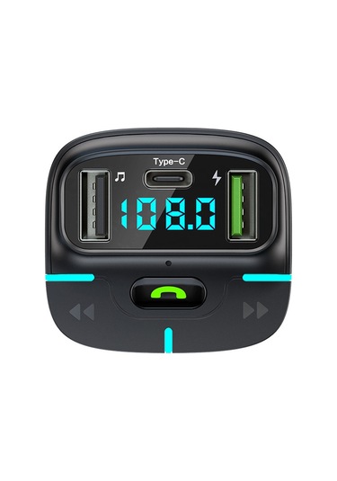 Araba Bluetooth Mp3 Çalar Ortam Işığı Şarj Cihazı Siyah