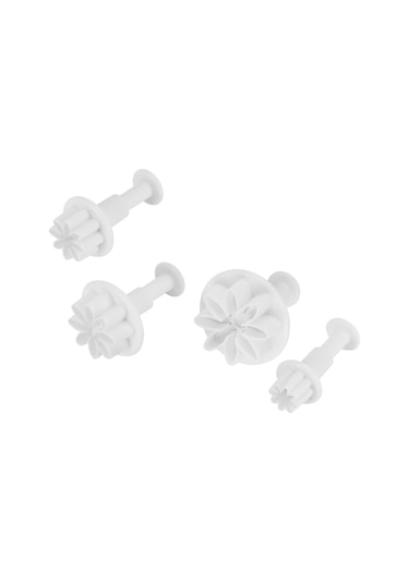 Konesam 4 Adet Çiçek Şekilli Plastik Kek Bisküvi Dekorasyon Kalıbı, Gıda Seviyesi, Dıy Pastry Baskı Aracı Diğer