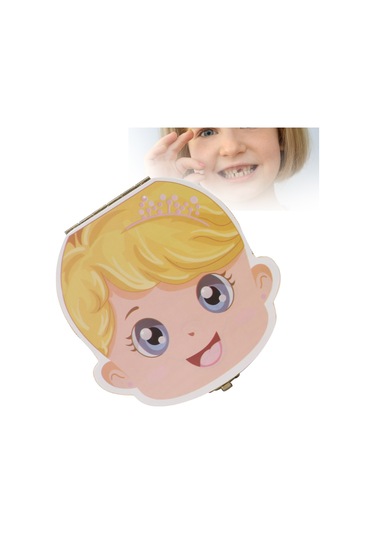 Yunboo Kız Bebekler İçin Ahşap Diş Kutusu - Renkli Boyalı, Doğal Ahşap, Uzun Süreli Saklama, Büyüme Anı Koruyucu