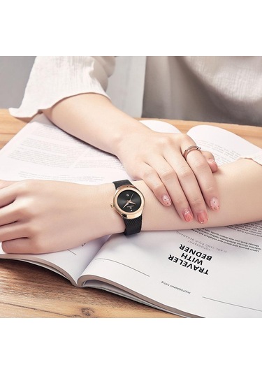 Siyah Naviforce Kadın Kuvars Saatler Moda Bayanlar Paslanmaz Çelik Lüks Elbiseler Kol Saati Saat