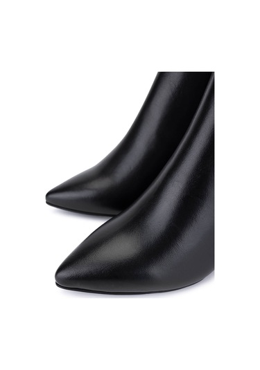 Tamer Tanca Kadın Hakiki Deri Siyah Deri Topuklu Bot 1081 5411 Bn Bot Sk25-26 Sıyah Dr Siyah