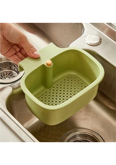 Dashanshop Yeşil 1 Adet Büyük Çok Amaçlı Askılı Kare Lavabo Filesi, Mutfak & Banyo Drenaj Sepeti Yeşil