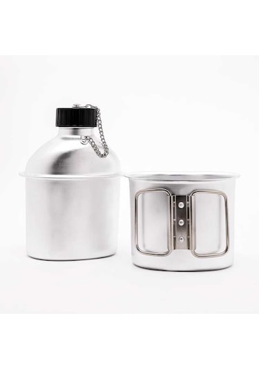 Freecamp Goodman Alüminyum Kupalı Matara 1 L - Kamuflaj Gri