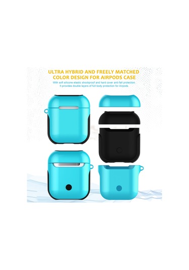 Vernikli Pc Bluetooth Kulaklık Kılıfı  Airpods Uyumlu 1/2 Bebek Mavisi İçin Anti-kayıp Saklama Çantası Mavi