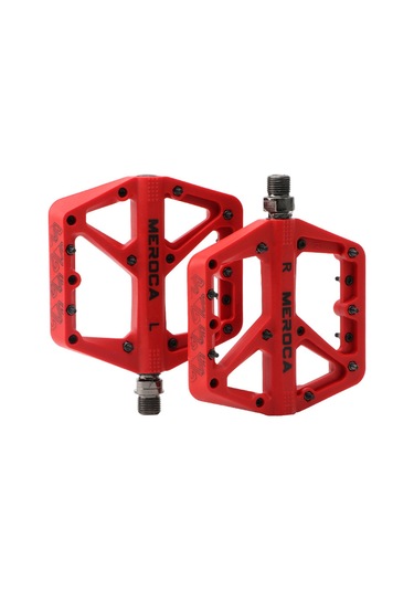 Hombey Meroca Dağ Bisikleti Pedalları Nilon + Çelik 115mm Geniş 8 Anti-skayma Çivi Su Geçirmez 14mm Evrensel İğne Xc Off-road Kırmızı Çok Renkli