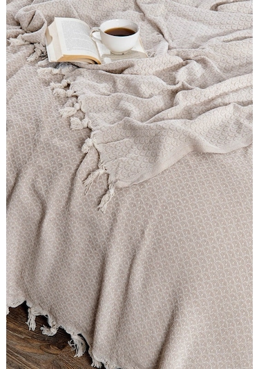 Rebeka Deniz Model Bej - Çift Kişilik Pike Takımı