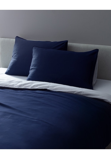 Madame Coco Coyne Tek Kişilik %100 Pamuk Baskılı Saten Nevresim Takımı - Lacivert Lacivert