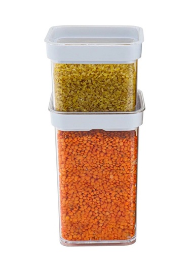 Vakumlu Kare Saklama Kabı - 1 Litre Çok Renkli