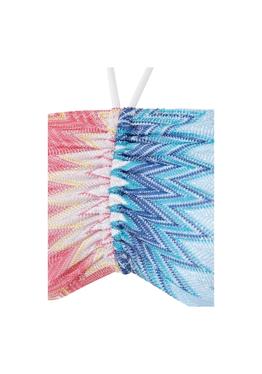 Missoni Chevron Desenli Bandeau Bikini Seti Çok Renkli Mavi