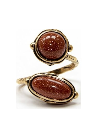 Doğal Taş Yıldız Doğal Taşlı Ikili Otantik Ayarlanabilir Yüzük Dtyiy